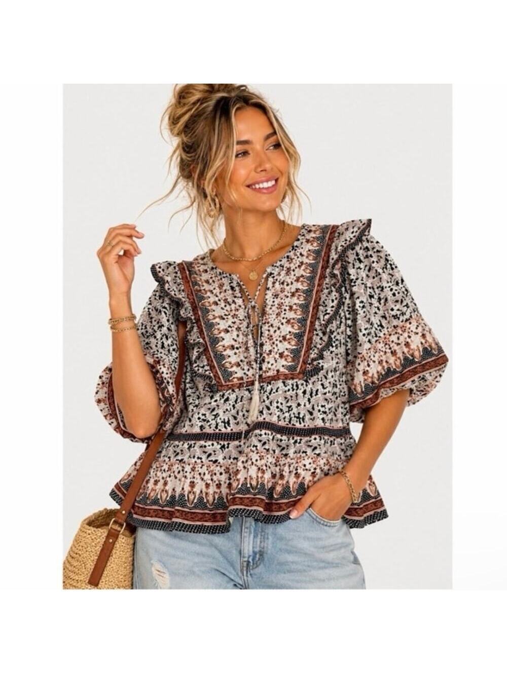 Calypso St. Barth Boho Blues Blouse